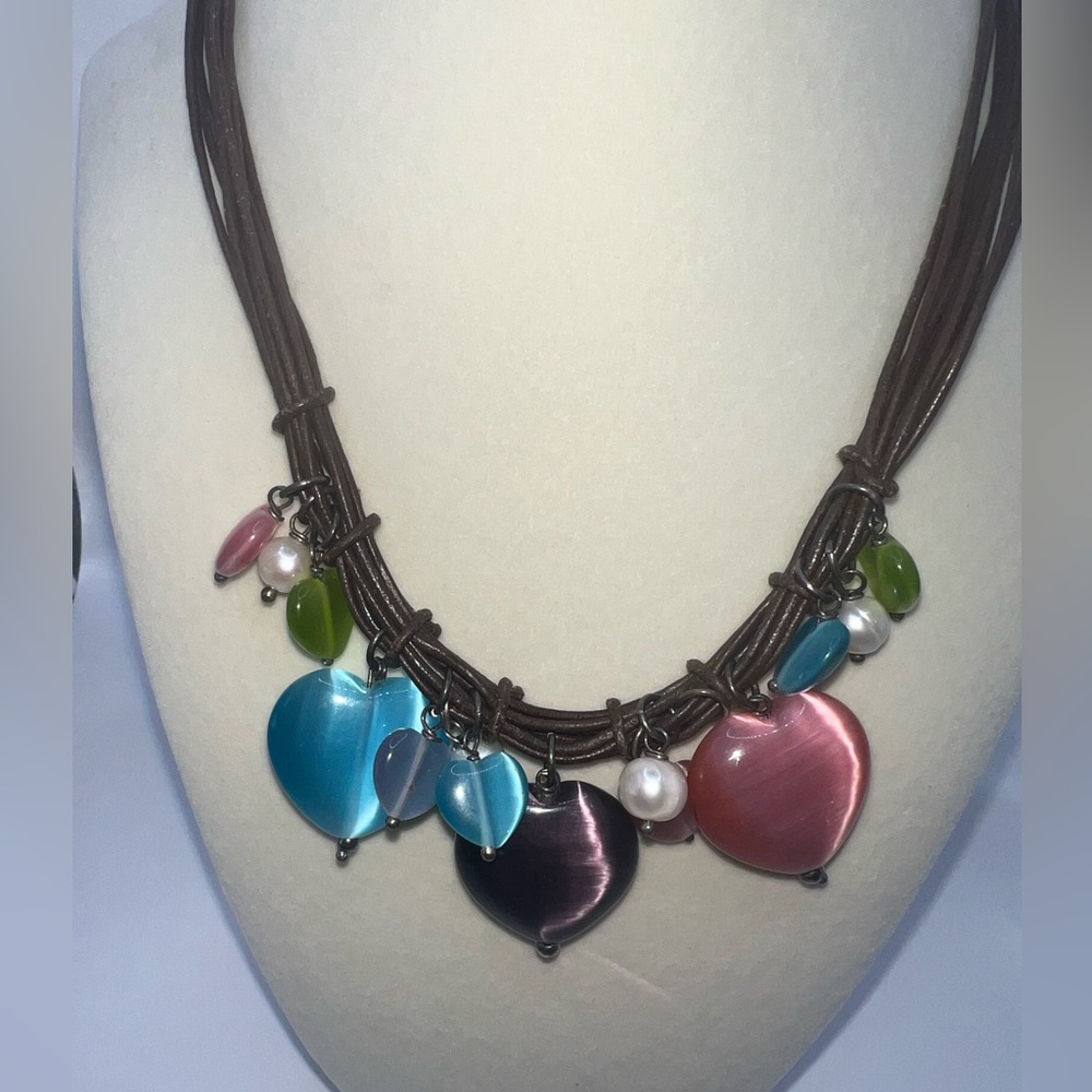 Gregio 925 Silver Cottage Core Fantasy Fairy Glass Heart Pendant Necklace
